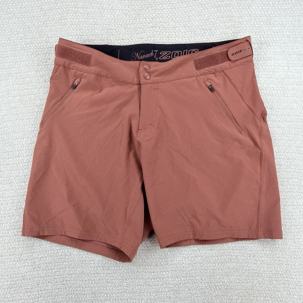 ZOIC Navaeh 7 MTB Cycling Shorts Womens XL Rosewood Stretch Adjustable Waist